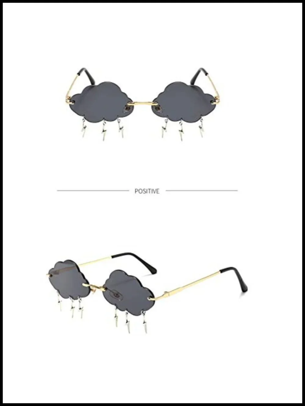Rimless Wave Sunglasses Unisex Metal UV400 Shield Sun Glasses
